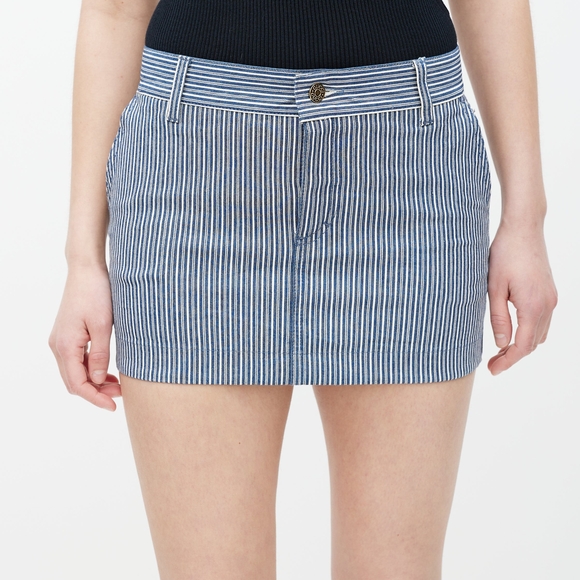 Gucci Dresses & Skirts - Authentic Gucci Blue and White Striped Mini Skirt